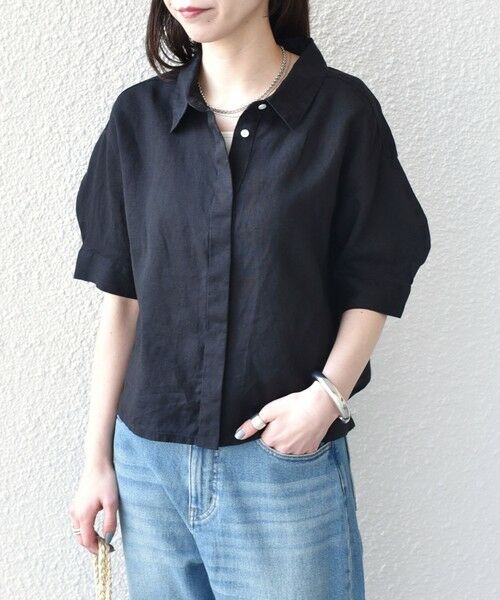 SHIPS / シップス シャツ・ブラウス | SHIPS Colors:〈洗濯機可能〉ユーロリネン (EURO Linen) ボクシー パフスリーブ シャツ◇ | 詳細17