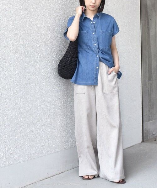 SHIPS / シップス シャツ・ブラウス | 《予約》SHIPS Colors:〈洗濯機可能〉ファンクション デニム フレア スリーブ シャツ◆ | 詳細3