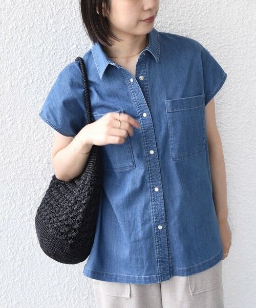 SHIPS / シップス シャツ・ブラウス | 《予約》SHIPS Colors:〈洗濯機可能〉ファンクション デニム フレア スリーブ シャツ◆ | 詳細4