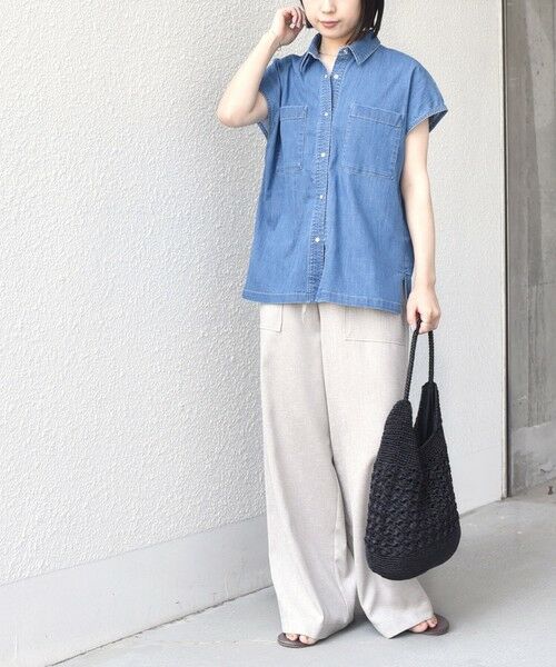 SHIPS / シップス シャツ・ブラウス | 《予約》SHIPS Colors:〈洗濯機可能〉ファンクション デニム フレア スリーブ シャツ◆ | 詳細6