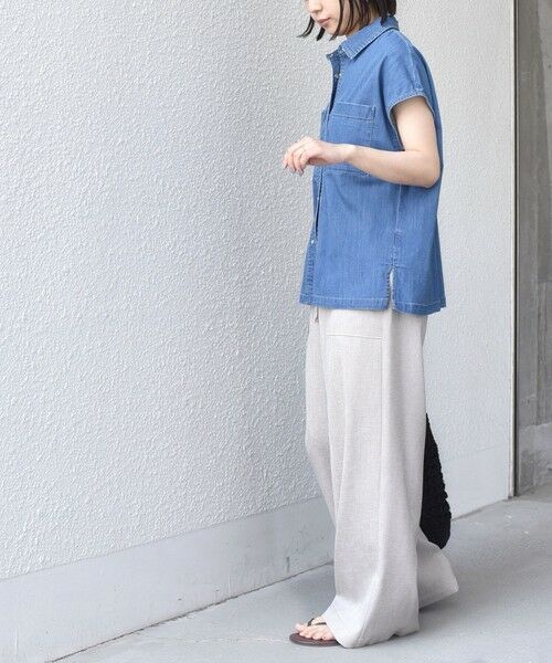 SHIPS / シップス シャツ・ブラウス | 《予約》SHIPS Colors:〈洗濯機可能〉ファンクション デニム フレア スリーブ シャツ◆ | 詳細7