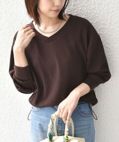 SHIPS / シップス カットソー（半袖以外） | 《追加・新色予約》SHIPS Colors:〈手洗い可能〉変形ワッフル Vネック プルオーバー◆