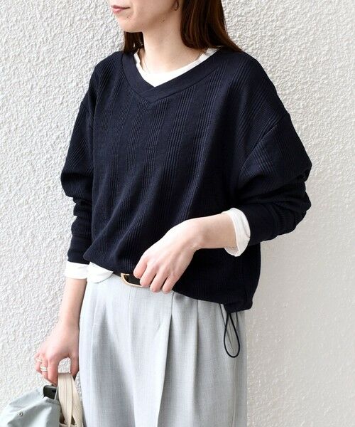 SHIPS / シップス カットソー（半袖以外） | SHIPS Colors:〈手洗い可能〉変形ワッフル Vネック プルオーバー | 詳細16