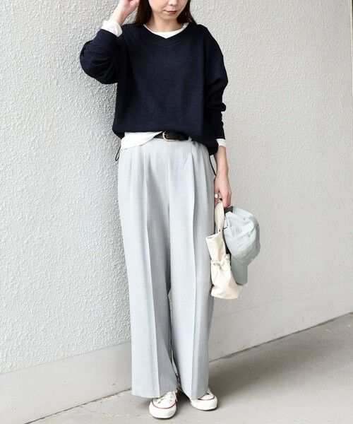 SHIPS / シップス カットソー（半袖以外） | SHIPS Colors:〈手洗い可能〉変形ワッフル Vネック プルオーバー | 詳細18