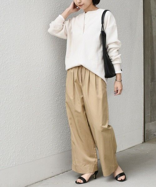 SHIPS / シップス カットソー（半袖以外） | SHIPS Colors:〈手洗い可能〉変形ワッフル ヘンリーネック プルオーバー | 詳細8