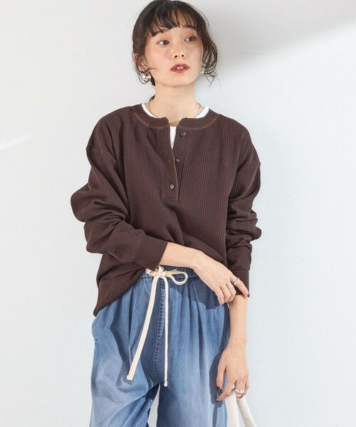 SHIPS / シップス カットソー（半袖以外） | 《追加・新色予約》【WEB限定】SHIPS Colors:変形ワッフル ヘンリーネックプルオーバー◆ | 詳細16