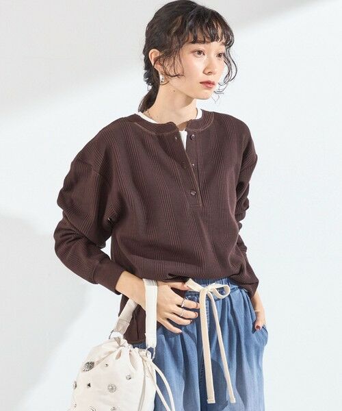 SHIPS / シップス カットソー（半袖以外） | 《追加・新色予約》【WEB限定】SHIPS Colors:変形ワッフル ヘンリーネックプルオーバー◆ | 詳細17