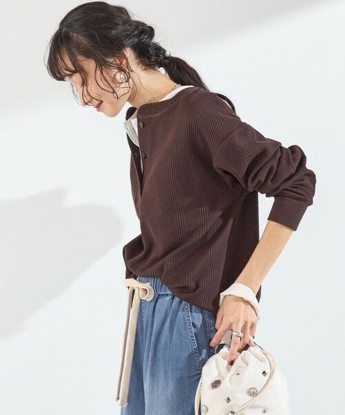 SHIPS / シップス カットソー（半袖以外） | 《追加・新色予約》【WEB限定】SHIPS Colors:変形ワッフル ヘンリーネックプルオーバー◆ | 詳細18