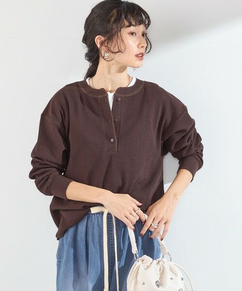 SHIPS / シップス カットソー（半袖以外） | 《追加・新色予約》【WEB限定】SHIPS Colors:変形ワッフル ヘンリーネックプルオーバー◆ | 詳細19