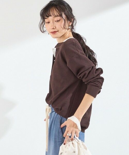 SHIPS / シップス カットソー（半袖以外） | 《追加・新色予約》【WEB限定】SHIPS Colors:変形ワッフル ヘンリーネックプルオーバー◆ | 詳細20