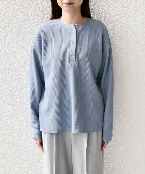 SHIPS / シップス カットソー（半袖以外） | SHIPS Colors:〈手洗い可能〉変形ワッフル ヘンリーネック プルオーバー | 詳細9