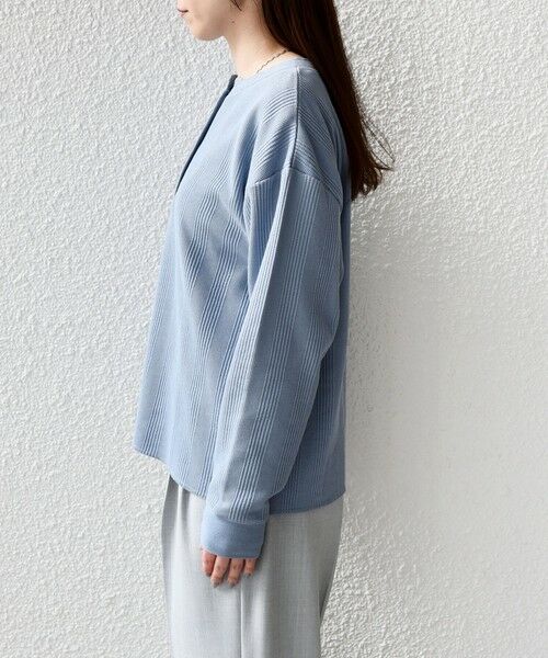 SHIPS / シップス カットソー（半袖以外） | SHIPS Colors:〈手洗い可能〉変形ワッフル ヘンリーネック プルオーバー | 詳細10
