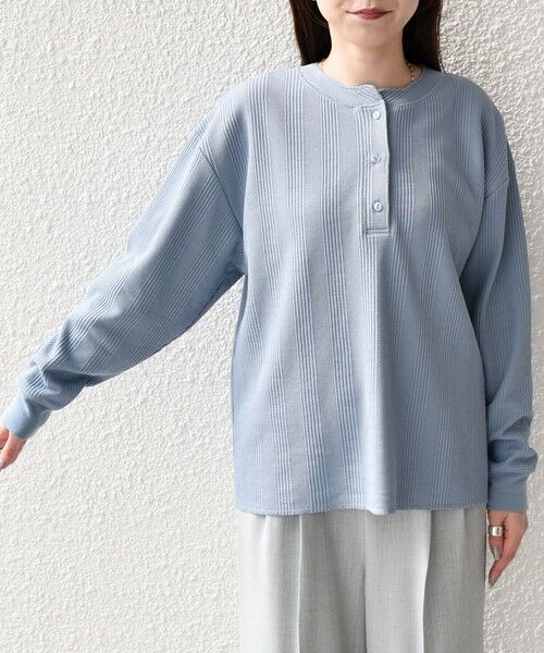 SHIPS / シップス カットソー（半袖以外） | SHIPS Colors:〈手洗い可能〉変形ワッフル ヘンリーネック プルオーバー | 詳細12