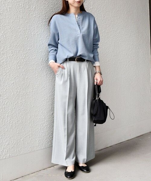 SHIPS / シップス カットソー（半袖以外） | SHIPS Colors:〈手洗い可能〉変形ワッフル ヘンリーネック プルオーバー | 詳細17