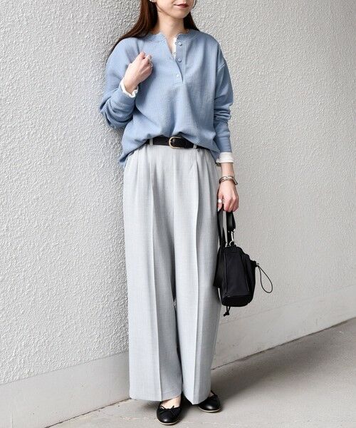 SHIPS / シップス カットソー（半袖以外） | SHIPS Colors:〈手洗い可能〉変形ワッフル ヘンリーネック プルオーバー | 詳細18