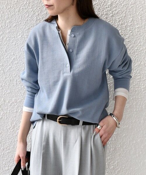 SHIPS / シップス カットソー（半袖以外） | SHIPS Colors:〈手洗い可能〉変形ワッフル ヘンリーネック プルオーバー | 詳細20