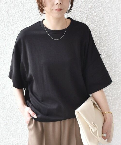 SHIPS / シップス Tシャツ | 《予約》SHIPS Colors:〈手洗い可能〉スムース 2WAYスリーブ ニュアンス TEE◆ | 詳細5