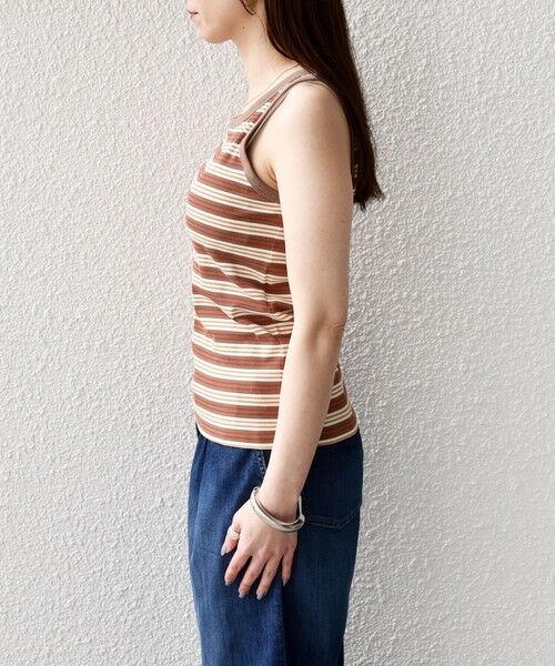 SHIPS / シップス タンクトップ | 《予約》SHIPS Colors:〈手洗い可能〉ボーダー カップ タンクトップ◆ | 詳細10