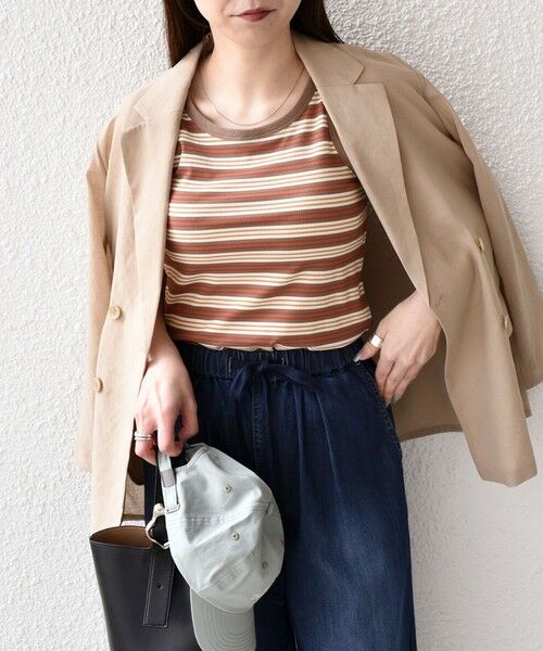 SHIPS / シップス タンクトップ | 《予約》SHIPS Colors:〈手洗い可能〉ボーダー カップ タンクトップ◆ | 詳細12