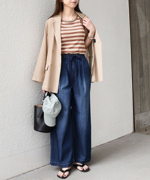 SHIPS / シップス タンクトップ | 《予約》SHIPS Colors:〈手洗い可能〉ボーダー カップ タンクトップ◆ | 詳細15