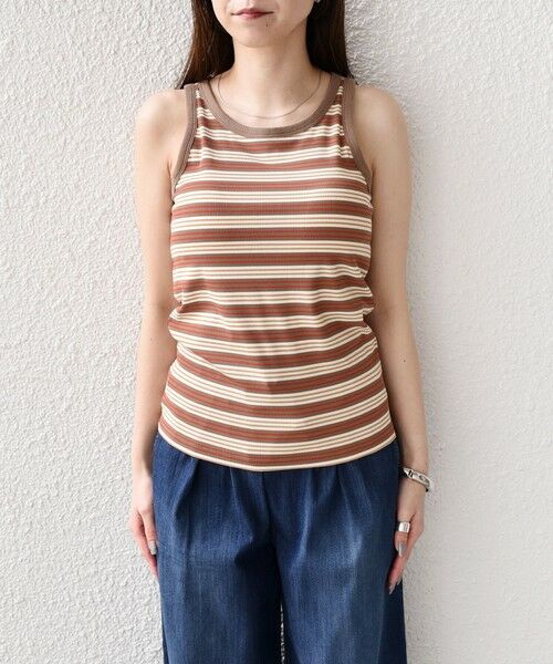 SHIPS / シップス タンクトップ | 《予約》SHIPS Colors:〈手洗い可能〉ボーダー カップ タンクトップ◆ | 詳細9