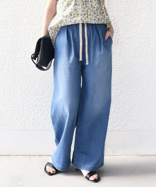 SHIPS / シップス デニムパンツ | 《予約》SHIPS Colors:〈洗濯機可能〉ファンクション デニム イージー パンツ◆（ライトブルー）