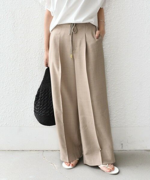 SHIPS / シップス その他パンツ | 《予約》SHIPS Colors:〈洗濯機可能〉リネン ライク イージー パンツ◆(ベージュ)