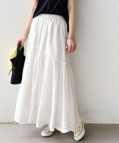 SHIPS / シップス ロング・マキシ丈スカート | SHIPS Colors:〈手洗い可能〉スカラップ レース スカート