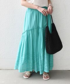 SHIPS / シップス ロング・マキシ丈スカート | SHIPS Colors:〈手洗い可能〉スカラップ レース スカート