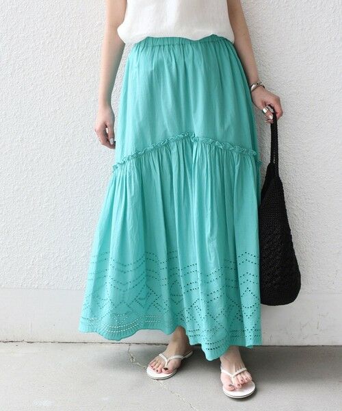 SHIPS / シップス ロング・マキシ丈スカート | SHIPS Colors:〈手洗い可能〉スカラップ レース スカート | 詳細30