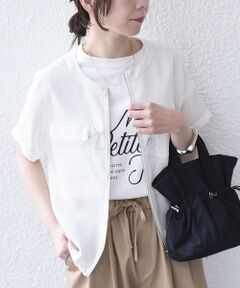 SHIPS / シップス ブルゾン | 《予約》SHIPS Colors:〈手洗い可能〉メッシュ 5分袖 ジップ ハオリ◆