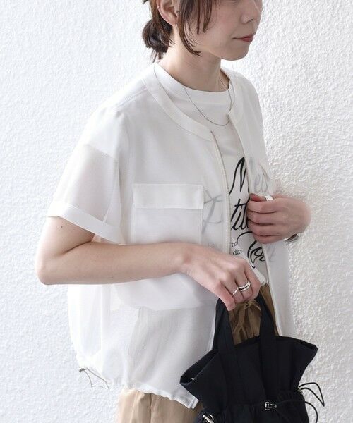 SHIPS / シップス ブルゾン | 《予約》SHIPS Colors:〈手洗い可能〉メッシュ 5分袖 ジップ ハオリ◆ | 詳細3