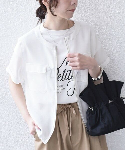 SHIPS / シップス ブルゾン | 《予約》SHIPS Colors:〈手洗い可能〉メッシュ 5分袖 ジップ ハオリ◆（オフホワイト）