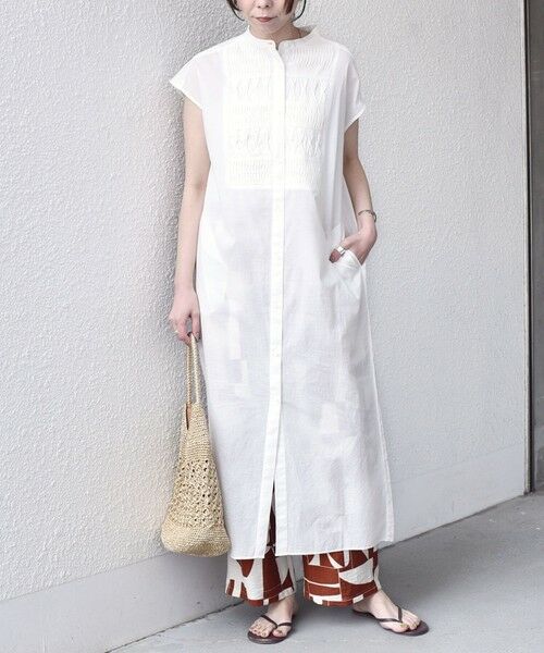 SHIPS / シップス ロング・マキシ丈ワンピース | SHIPS Colors:〈手洗い可能〉コットン ピンタック ヨーク シャツ ワンピース◇ | 詳細7