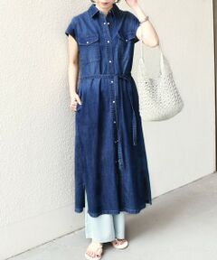 SHIPS / シップス ロング・マキシ丈ワンピース | 《予約》SHIPS Colors:〈洗濯機可能〉ファンクション デニム シャツ ワンピース◆