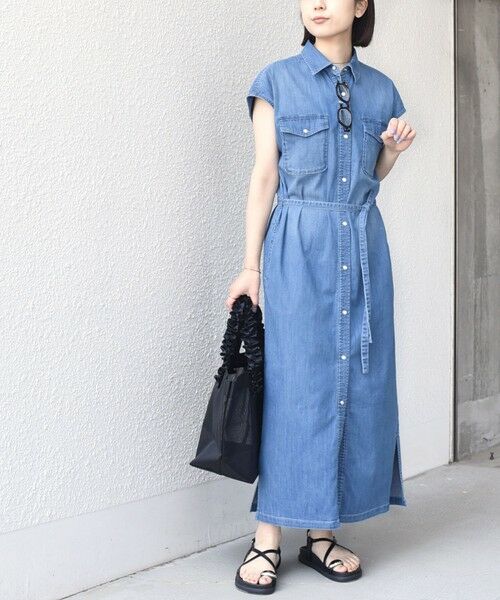 SHIPS / シップス ロング・マキシ丈ワンピース | 《予約》SHIPS Colors:〈洗濯機可能〉ファンクション デニム シャツ ワンピース◆ | 詳細2