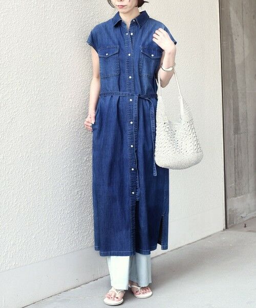 SHIPS / シップス ロング・マキシ丈ワンピース | 《予約》SHIPS Colors:〈洗濯機可能〉ファンクション デニム シャツ ワンピース◆ | 詳細21