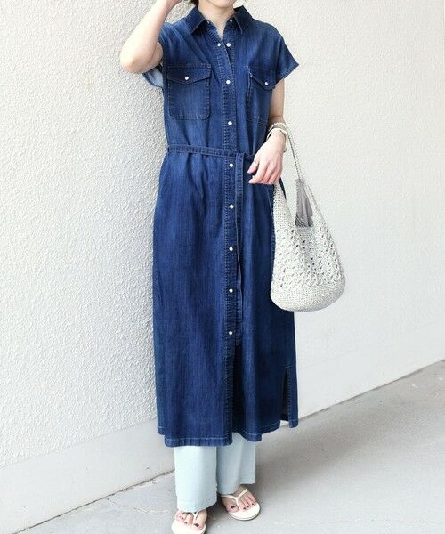 SHIPS / シップス ロング・マキシ丈ワンピース | 《予約》SHIPS Colors:〈洗濯機可能〉ファンクション デニム シャツ ワンピース◆ | 詳細22