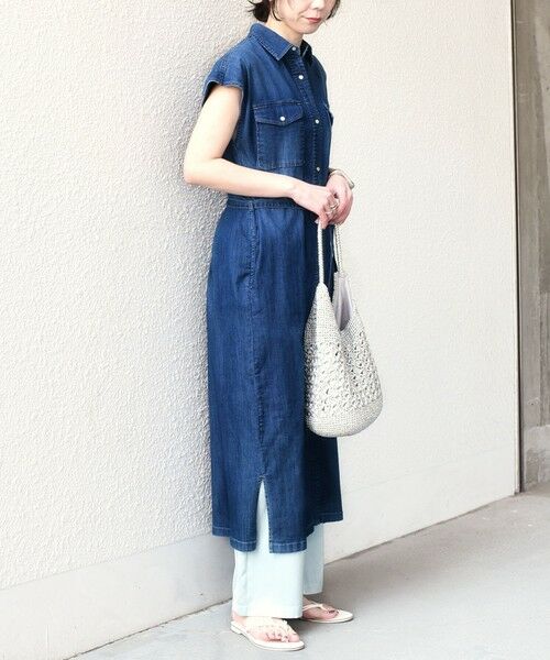 SHIPS / シップス ロング・マキシ丈ワンピース | 《予約》SHIPS Colors:〈洗濯機可能〉ファンクション デニム シャツ ワンピース◆ | 詳細23