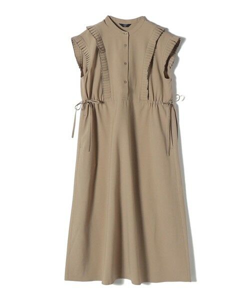 SHIPS / シップス ロング・マキシ丈ワンピース | 《予約》SHIPS Colors:〈手洗い可能〉プリーツ デザイン シャツ ワンピース2◆（ベージュ）