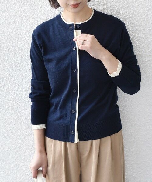 SHIPS / シップス カーディガン・ボレロ | SHIPS Colors:〈手洗い可能〉配色 ニット クルーネック カーディガン◇ | 詳細28