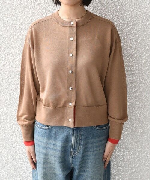 SHIPS / シップス カーディガン・ボレロ | 《予約》SHIPS Colors:〈手洗い可能〉シアー ドットボタン 配色 ニット カーディガン◆ | 詳細12