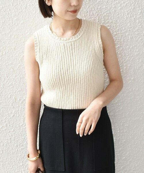 SHIPS / シップス タンクトップ | 《予約》SHIPS Colors:〈手洗い可能〉スラブ ニット タンクトップ◆（ナチュラル）