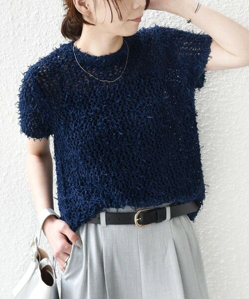 SHIPS / シップス ニット・セーター | SHIPS Colors:〈手洗い可能〉チュールヤーン ミックス ショートスリーブ ニット | 詳細21