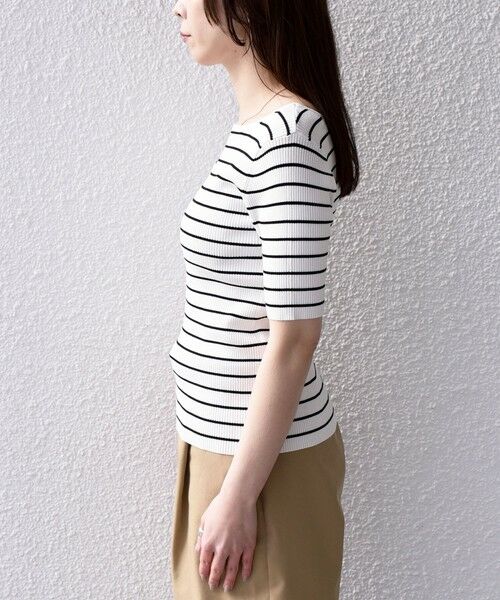 SHIPS / シップス ニット・セーター | 《予約》SHIPS Colors:〈手洗い可能〉リブ 5分袖 ニット◆ | 詳細7