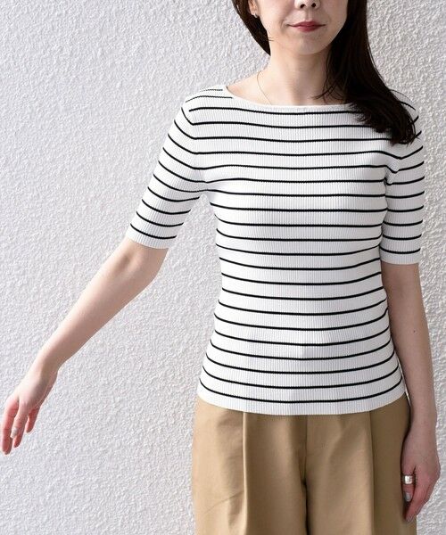 SHIPS / シップス ニット・セーター | 《予約》SHIPS Colors:〈手洗い可能〉リブ 5分袖 ニット◆ | 詳細9