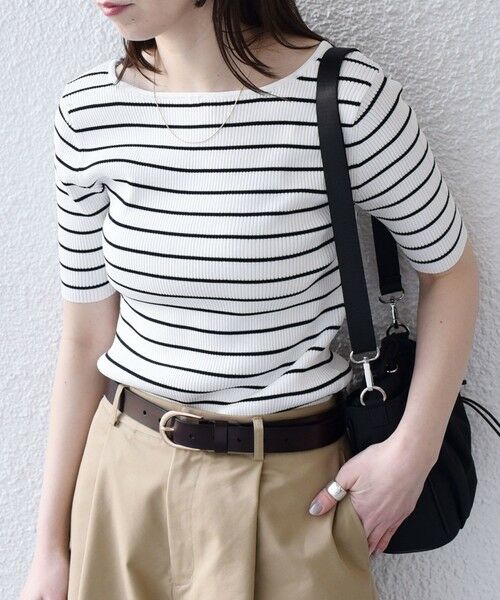 SHIPS / シップス ニット・セーター | 《予約》SHIPS Colors:〈手洗い可能〉リブ 5分袖 ニット◆ | 詳細12