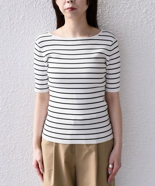 SHIPS / シップス ニット・セーター | 《予約》SHIPS Colors:〈手洗い可能〉リブ 5分袖 ニット◆ | 詳細6