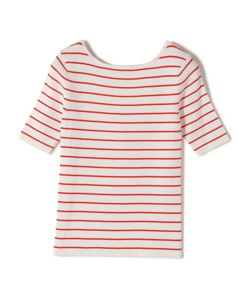 SHIPS / シップス ニット・セーター | 《予約》SHIPS Colors:〈手洗い可能〉リブ 5分袖 ニット◆（オレンジ）