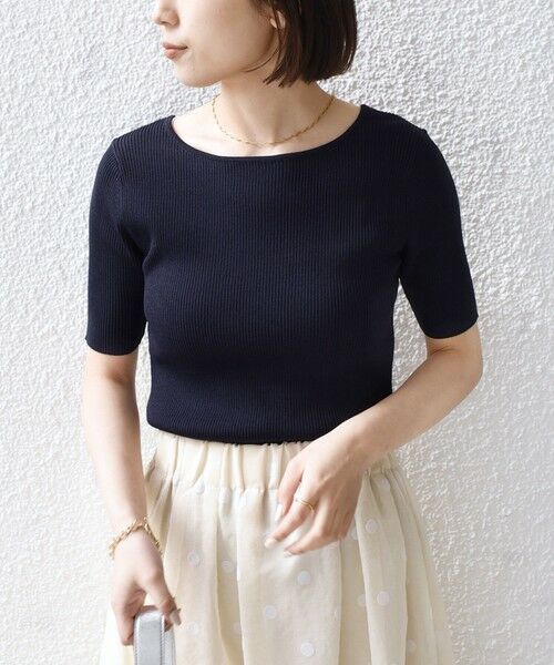 SHIPS / シップス ニット・セーター | 《予約》SHIPS Colors:〈手洗い可能〉リブ 5分袖 ニット◆ | 詳細21